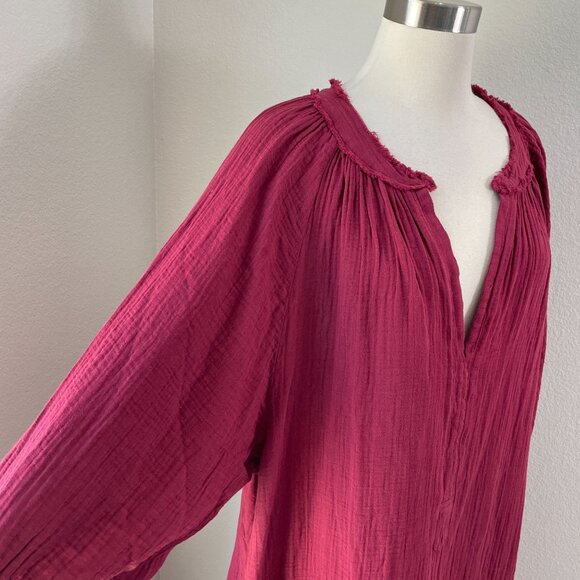 NEW Ocean + Main Womens Plus 2X Maxi Dress Gauzy Pockets Kaftan Lagenlook - Picture 3 of 13